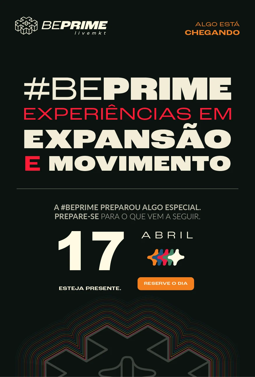 Save the date da comunicação anterior, fundo preto e laranja institucional