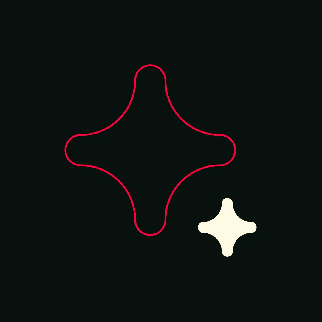 Post em campo musgo com estrela em contorno vermelho e estrela sólida off-white