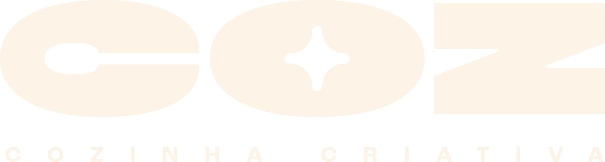 Logotipo COZ em creme sobre sépia