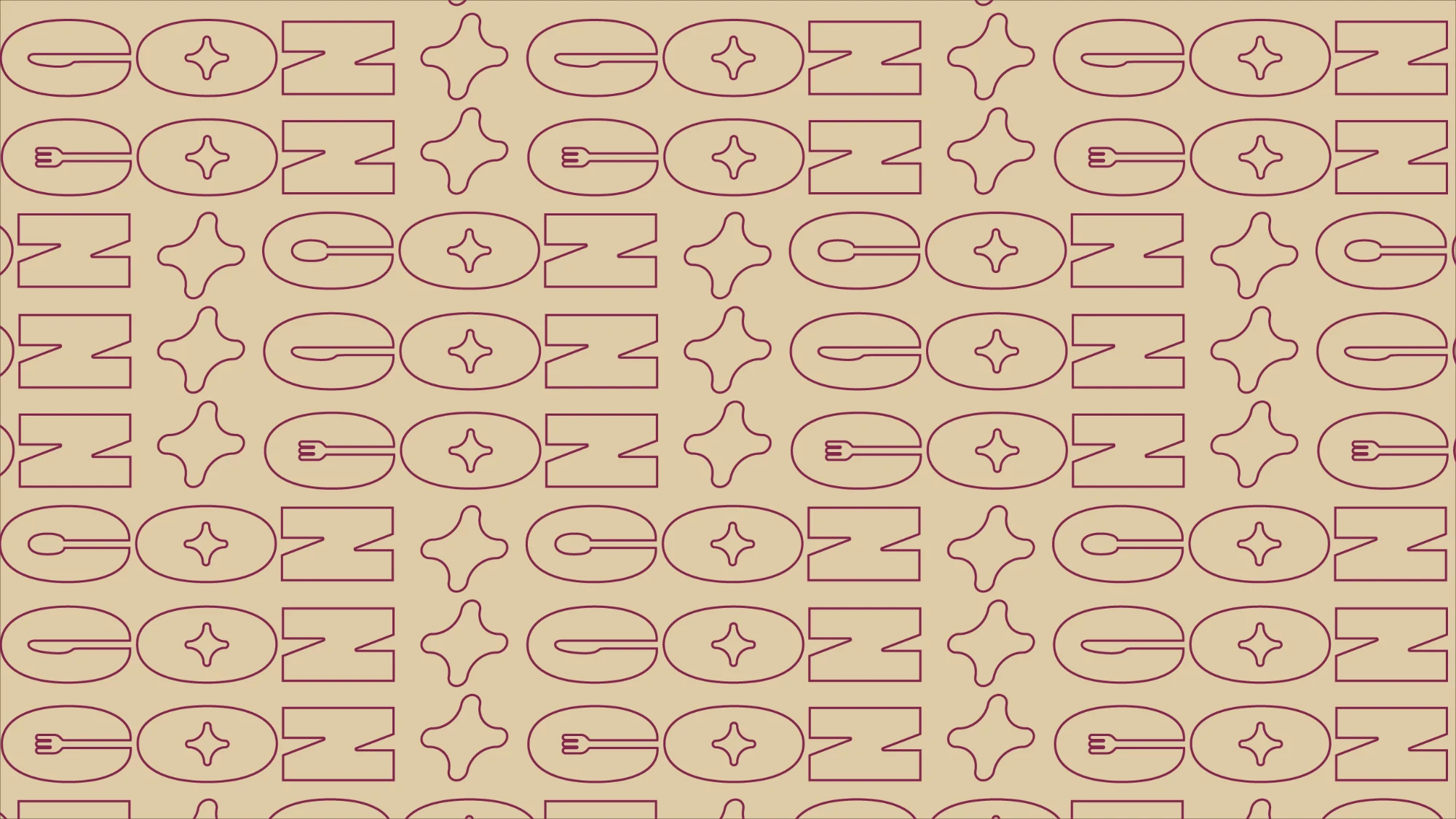 Pattern em vinho sobre bege