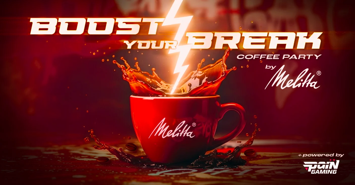 Key visual Boost Your Break do Coffee Party Melitta e paiN Gaming