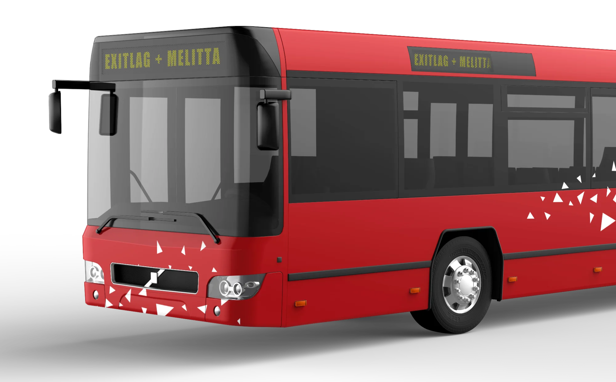 Envelopamento de ônibus com marca do evento