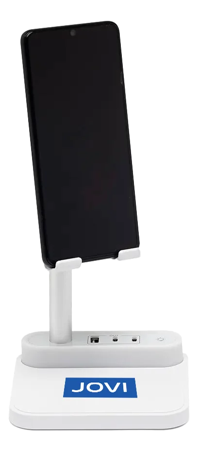 Brinde: suporte com carregador para smartphone