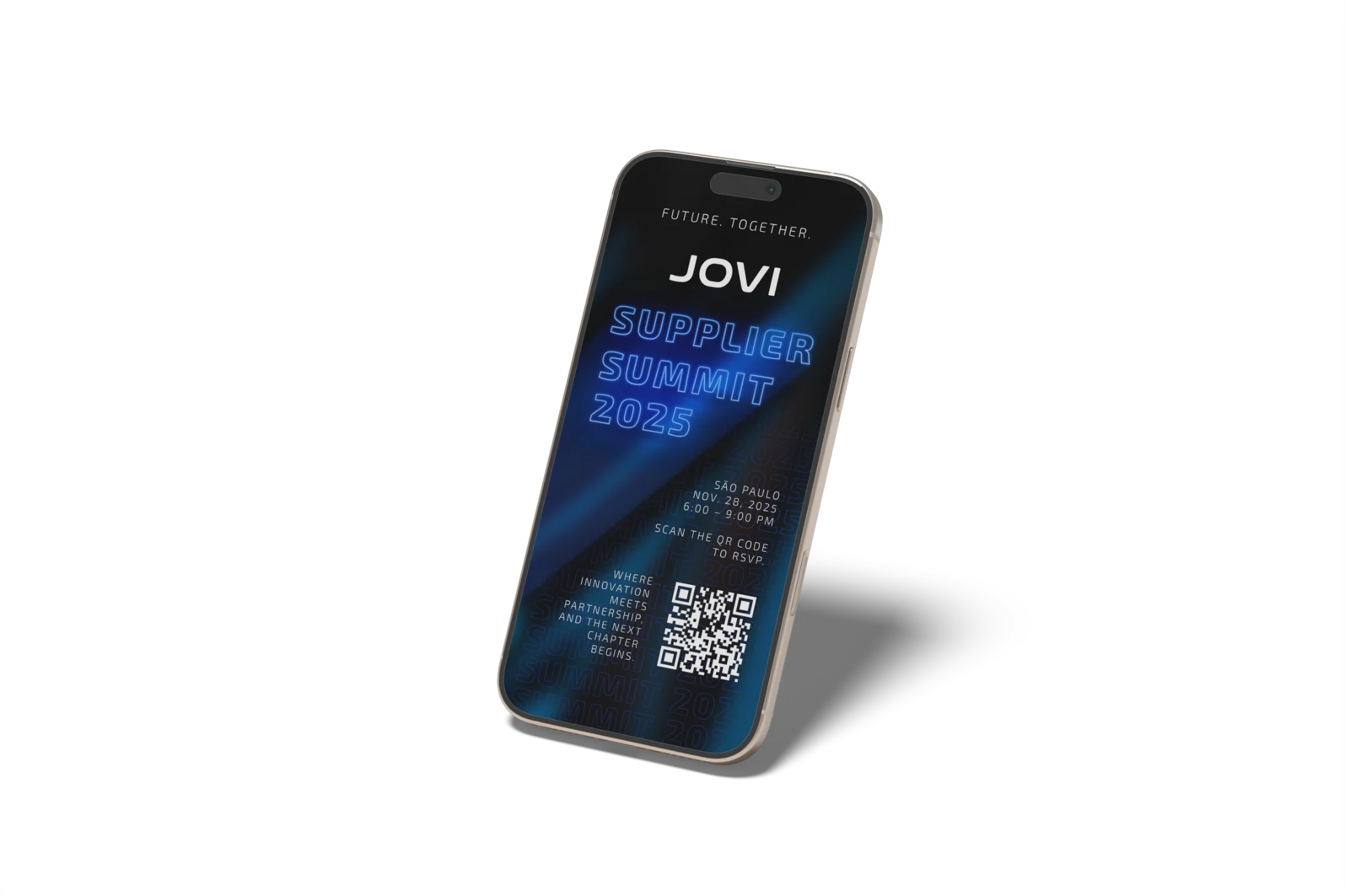Convite digital exibido em tela de celular
