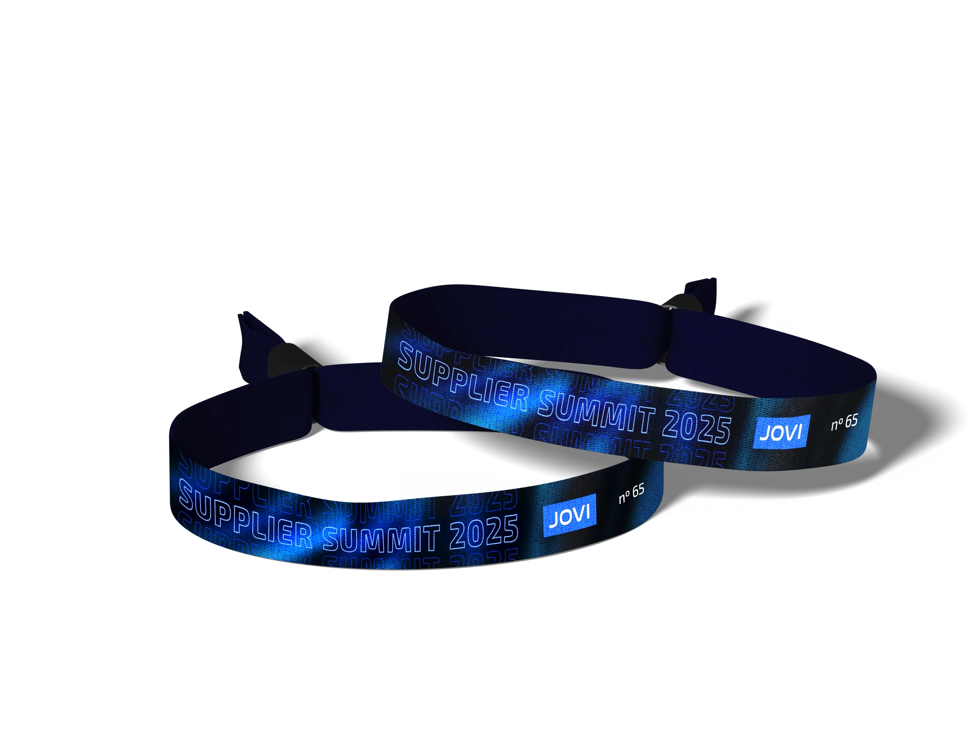 Pulseiras de tecido com o nome do summit